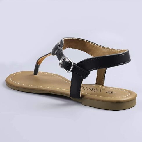 صندل نسائي مسطح من SANDALUP بحزام على شكل حرف T مع إبزيم in Saudi Arabia