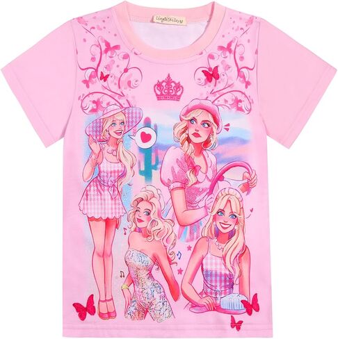 RAAIBB Princess Peach Shirt Skirt Costume for Girls Kids Princess Dress Up Summer Outfit Birthday Party in Kuwait