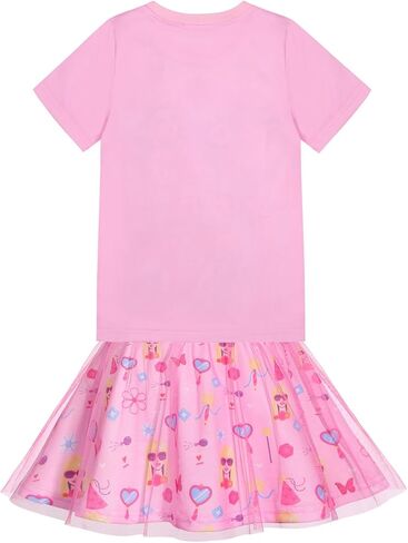 RAAIBB Princess Peach Shirt Skirt Costume for Girls Kids Princess Dress Up Summer Outfit Birthday Party in Kuwait