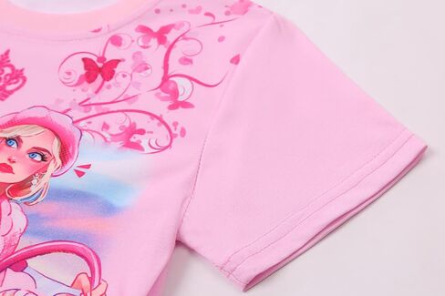 RAAIBB Princess Peach Shirt Skirt Costume for Girls Kids Princess Dress Up Summer Outfit Birthday Party in Kuwait