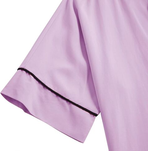LYANER Women's Cotton Pajamas Set Buttons Short Sleeve Shirt with Shorts Set PJs Loungewear in Saudi Arabia