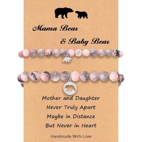 الأم ابنة أساور مجموعة الحجر الطبيعي شفاء الاسترخاء شقرا الدب فراشة الحلو القلب سحر الأساور مجموعة مطابقة القلب مطرز حبلا قابل للتعديل أساور الرغبات للنساء الفتيات in Kuwait