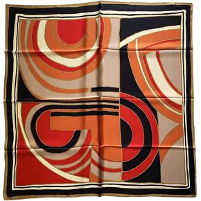MARUYAMA Silk Scarf, 9085 "Stained Geometry, 35x35 in, square, 100% silk, Gift Cased, ST889085 in Kuwait