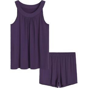 Latuza Women's Soft Viscose Tank Top Shorts Summer Pajamas Set in Saudi Arabia