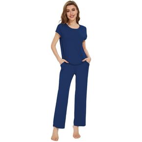WiWi Soft Pajama Set for Women Raglan Sleeve Bamboo Viscose Sleepwear Lightweight Loose Pajamas Pjs Sets S-XXL in Saudi Arabia
