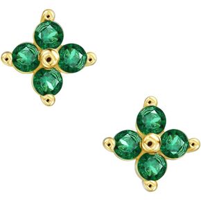 Michooyel S925 Dainty Diamond/Turquoise Floral Studs Earrings Tiny Minimalist Stacking Earrings for Women Girls