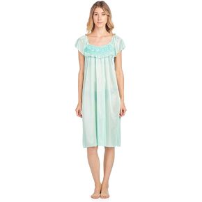 Casual Nights Women's Cap Sleeve Flower Silky Tricot Nightgown