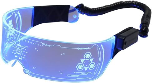 مستقبلية LED قناع نظارات USB قابلة للشحن 7 ألوان 4 طرق تضيء نظارات وامض قطعة واحدة درع للحزب in Kuwait