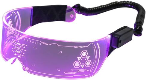 مستقبلية LED قناع نظارات USB قابلة للشحن 7 ألوان 4 طرق تضيء نظارات وامض قطعة واحدة درع للحزب in Kuwait