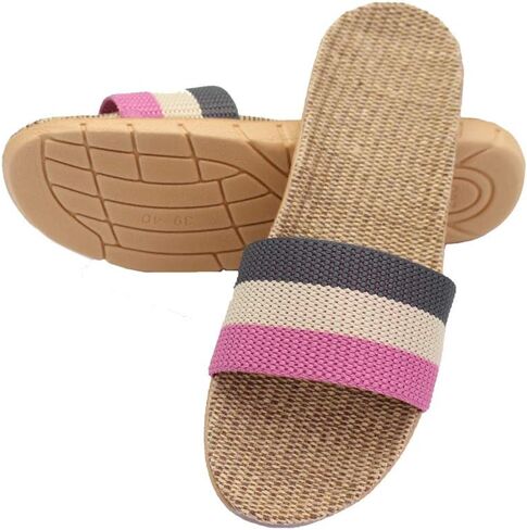Hwayslon Fashion Unisex Linen Summer Skidproof Indoor Slippers in Saudi Arabia