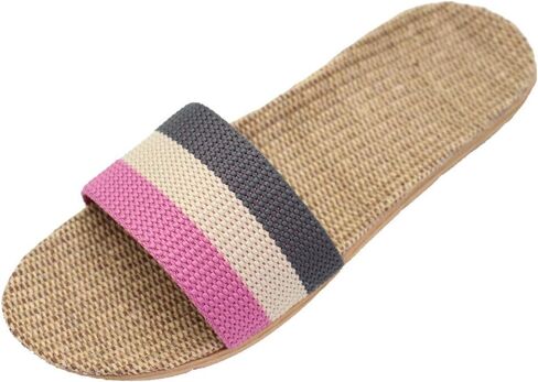Hwayslon Fashion Unisex Linen Summer Skidproof Indoor Slippers in Saudi Arabia