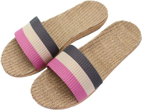 Hwayslon Fashion Unisex Linen Summer Skidproof Indoor Slippers in Saudi Arabia