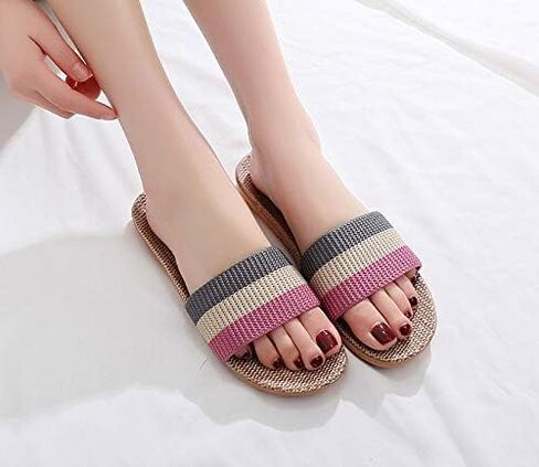 Hwayslon Fashion Unisex Linen Summer Skidproof Indoor Slippers in Saudi Arabia
