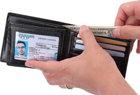 محافظ NUMBER.WU للرجال من ألياف الكربون والجلد الطبيعي للرجال بمحفظة ثنائية الطي معرف RFID بلوك محفظة ثلاثية الطي للرجال (أحمر - ألياف الكربون) in Saudi Arabia