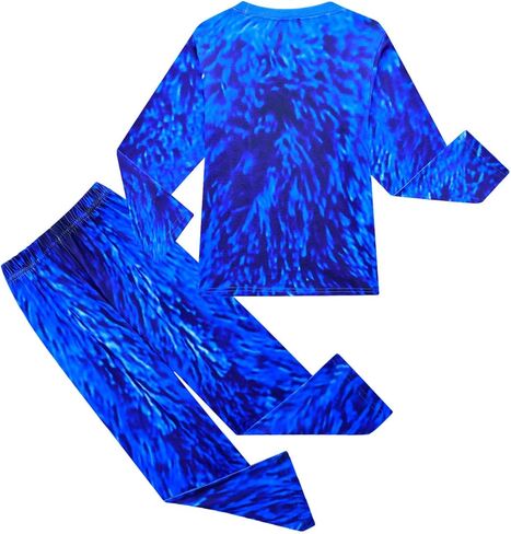 طقم تي شيرت وبنطال أزرق لزي الهالوين للأطفال من Ubeufun مع قناع وقفازات ملابس تنكرية للهالوين للأطفال in Kuwait