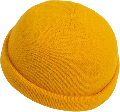 Croogo Brimless Skull Cap Plain Knitted Docker Watch Hat Rolled Cuff Harbour Hat Winter Beanie Sailor Worker Hats in Kuwait