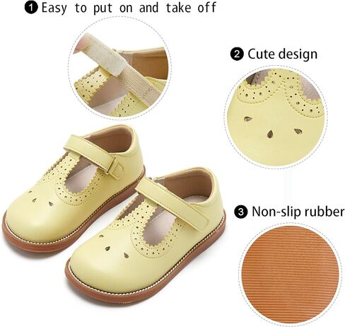 GINFIVE Toddler Girls Dress Shoes Little Kids Flats School Mary Janes Shoes in Kuwait