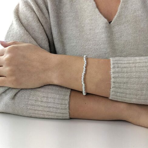 سوار مطاطي قابل للتعديل من الفضة الإسترلينية 925 للنساء من سيلفرلي in Kuwait