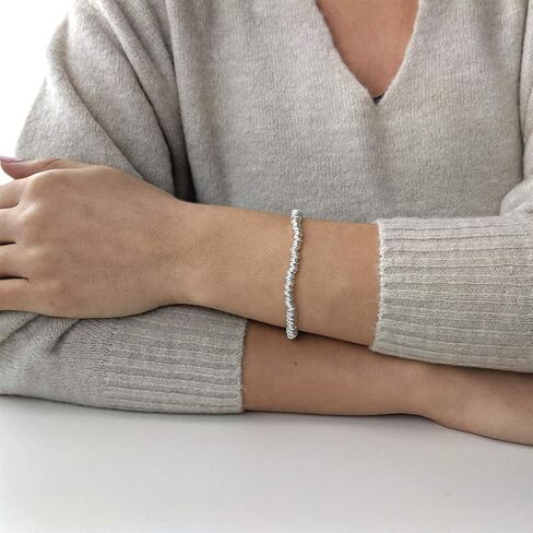 سوار مطاطي قابل للتعديل من الفضة الإسترلينية 925 للنساء من سيلفرلي in Kuwait