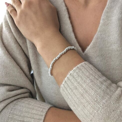 سوار مطاطي قابل للتعديل من الفضة الإسترلينية 925 للنساء من سيلفرلي in Kuwait