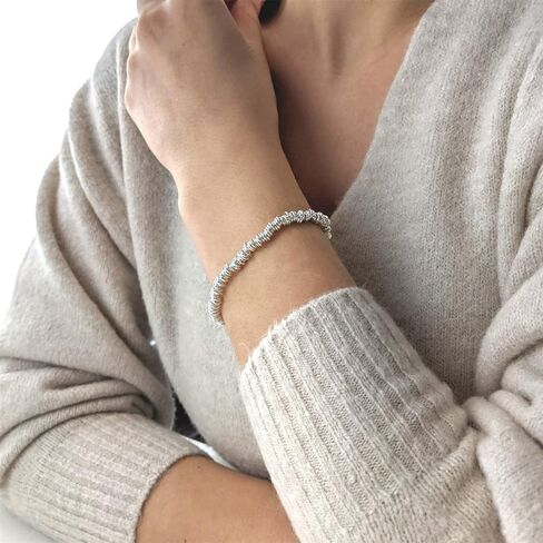 سوار مطاطي قابل للتعديل من الفضة الإسترلينية 925 للنساء من سيلفرلي in Kuwait