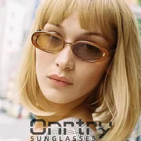 Onrtry Vintage Small Oval Sunglasses for Women Men 90s Sunglasses Narrow Eyeglasses UV400 Protection 2 Pack in Kuwait