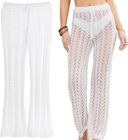 سروال كروشيه يغطي بدلة السباحة، سروال شاطئ محبوك، ملابس سباحة مثيرة للنساء والفتيات، M in Kuwait