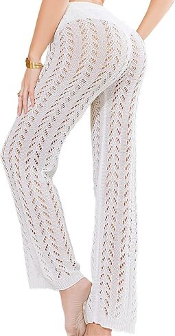 سروال كروشيه يغطي بدلة السباحة، سروال شاطئ محبوك، ملابس سباحة مثيرة للنساء والفتيات، M in Kuwait