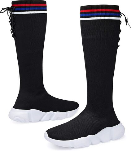 Santiro Women Knee High Boots Comfortable Knit Stretch Boots in Kuwait