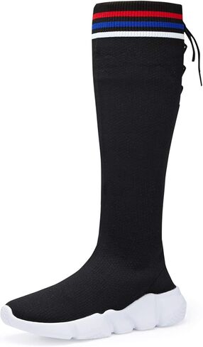Santiro Women Knee High Boots Comfortable Knit Stretch Boots in Kuwait
