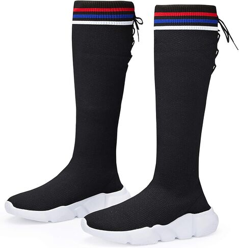 Santiro Women Knee High Boots Comfortable Knit Stretch Boots in Kuwait