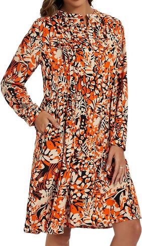 فستان نوم نسائي كاجوال من CzDolay مصنوع من القطن بأكمام طويلة مع جيوب in Kuwait