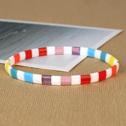 KELITCH Tila Miyuki Beads Bracelets Colorful Strand Stretch Bracelets Mixed Friendship Bracelets in Saudi Arabia