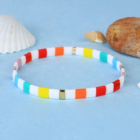 KELITCH Tila Miyuki Beads Bracelets Colorful Strand Stretch Bracelets Mixed Friendship Bracelets in Saudi Arabia