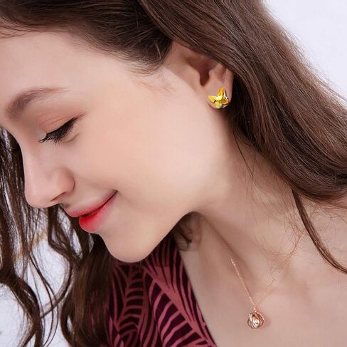 8/10 أزواج من الأقراط المرصعة بالذهب الأبيض/الذهب الوردي عيار 18 قيراط للنساء والرجال والفتيات - مع عمود من الفولاذ المقاوم للصدأ - مجموعة أقراط أوبال متعددة الأحجام للمراهقين in Kuwait