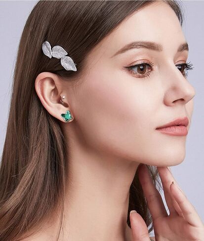 8/10 أزواج من الأقراط المرصعة بالذهب الأبيض/الذهب الوردي عيار 18 قيراط للنساء والرجال والفتيات - مع عمود من الفولاذ المقاوم للصدأ - مجموعة أقراط أوبال متعددة الأحجام للمراهقين in Kuwait