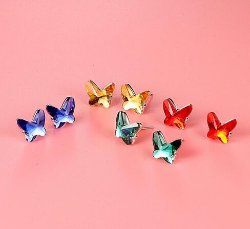 8/10 أزواج من الأقراط المرصعة بالذهب الأبيض/الذهب الوردي عيار 18 قيراط للنساء والرجال والفتيات - مع عمود من الفولاذ المقاوم للصدأ - مجموعة أقراط أوبال متعددة الأحجام للمراهقين in Kuwait