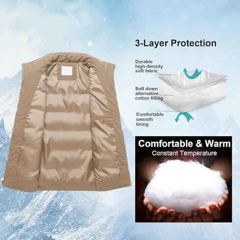 Chrisuno Men's Lightweight Winter Puffer Ski Vest Jacket Packable Outerwear in Kuwait