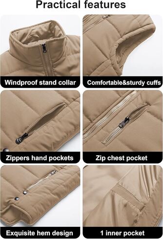 Chrisuno Men's Lightweight Winter Puffer Ski Vest Jacket Packable Outerwear in Kuwait