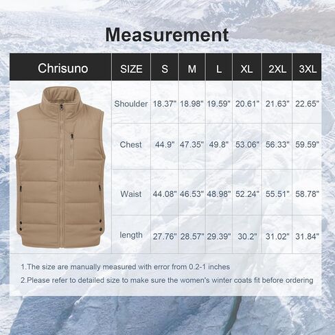 Chrisuno Men's Lightweight Winter Puffer Ski Vest Jacket Packable Outerwear in Kuwait