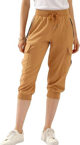 DOUBLJU سراويل كابري خفيفة الوزن للمشي لمسافات طويلة للنساء مع جيوب سريعة الجفاف للتمرين والركض للنساء بمقاس كبير in Saudi Arabia