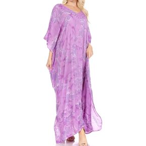 فستان Sakkas Catia النسائي بوهو كاجوال طويل ماكسي قفطان قفطان غطاء LougeWear