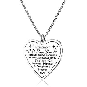 Jewelady To My Daughter Necklace from Mom Dad,Heart Pendant Charm Inspirational Christmas Birthday Graduation Valentines Gifts for women teen girl,family & friendship gifts. in Saudi Arabia