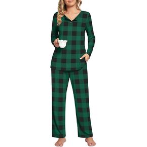 syoss Women's Pajama Sets Long Sleeve Loungewear Sleepwear 2 Piece PJ Sets L-4XL in Saudi Arabia