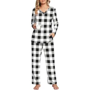 syoss Women's Pajama Sets Long Sleeve Loungewear Sleepwear 2 Piece PJ Sets L-4XL