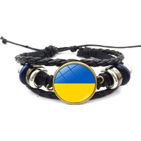 Adjustable Ukraine Yellow and Blue Color Matching Bracelet,Wristband for Women Men, Cord Braided String Rope in Saudi Arabia