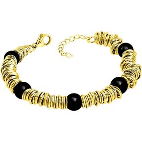 555Jewelry سوار من الفولاذ المقاوم للصدأ قابل للتمديد وأقراص خرز للنساء in Saudi Arabia