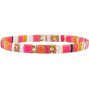 KELITCH Classic Stretch Bracelets Summer Tila Beaded Bracelets Friendship Cuff Bracelets - 07A