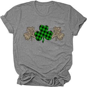 St Patricks Day Shirt Women Shamrock Lucky T-Shirts Irish Festival Holiday Tee Tops