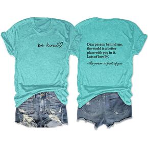 Be Kind Womens T Shirts Cute Graphic Blessed Shirt Short Sleeve Tees Funny Inspirational T-Shirt Teacher Tops